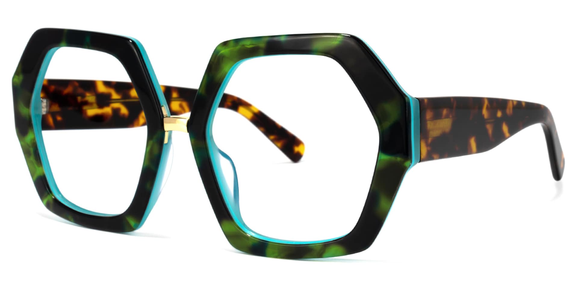 Otero Geometric Dark-Green Glasses | Zeelool Glasses1
