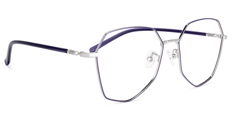 Bivins Geometric Purple Glasses | Zeelool Glasses2