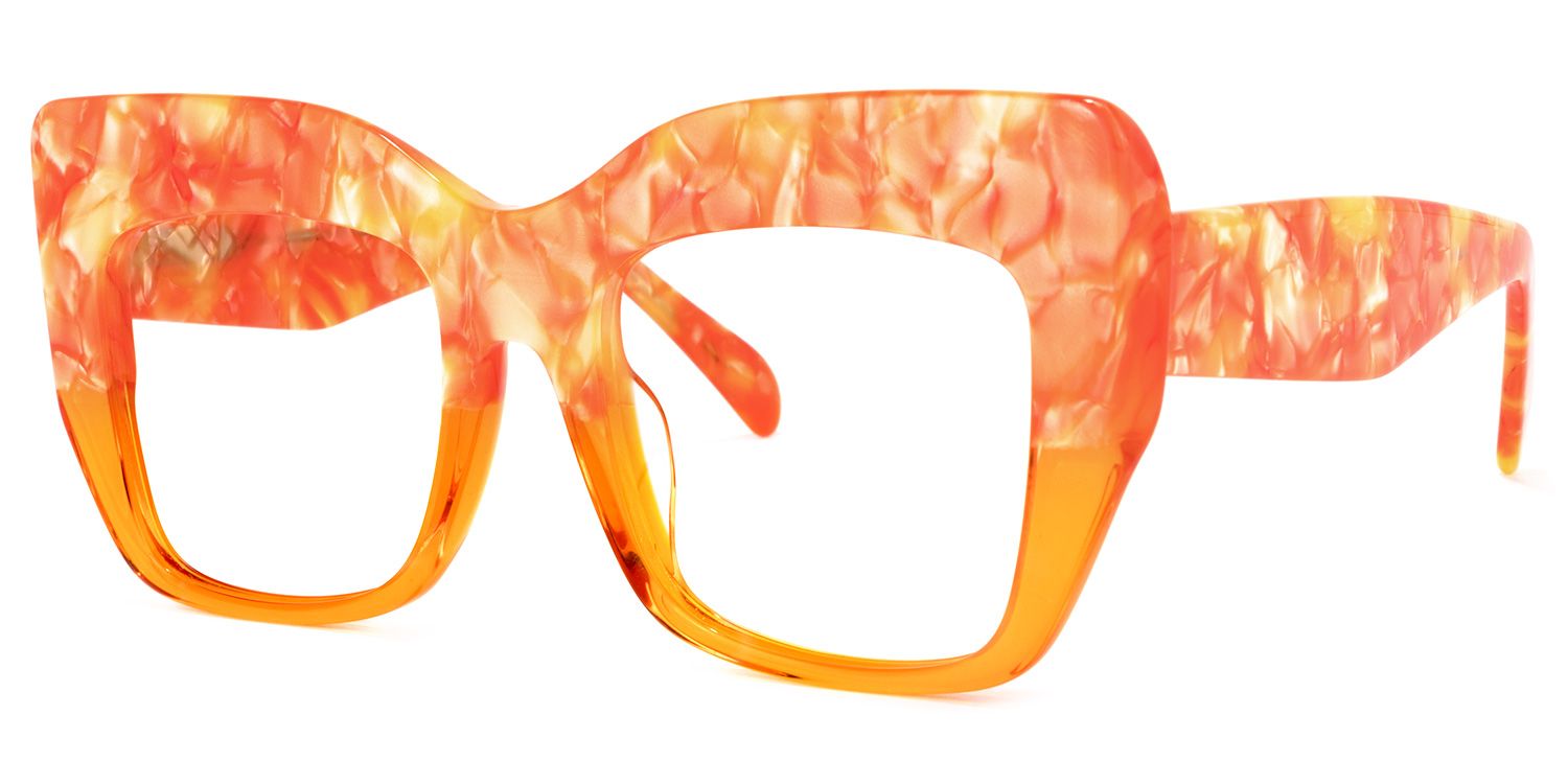 Charmaine Cat Eye Orange Glasses | Zeelool Glasses1