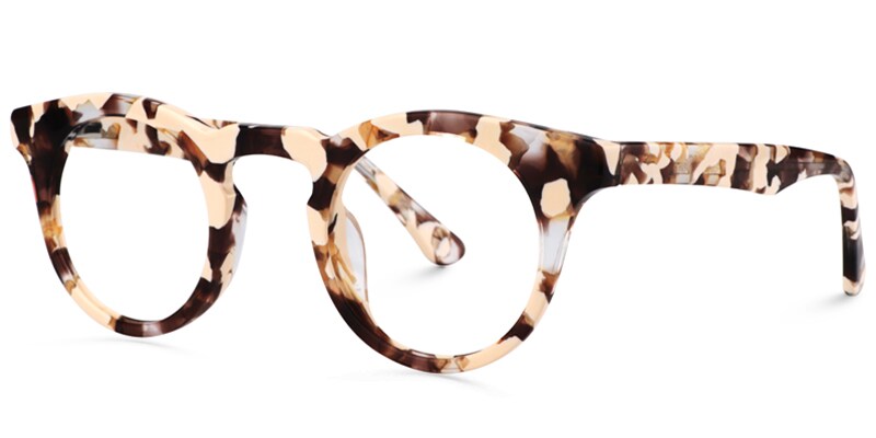 Abigail Round Light Tortoise Glasses | Zeelool Glasses1