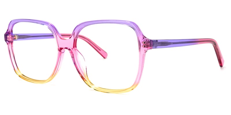 Lollipop Square Purple-Yellow Glasses | Zeelool Glasses1