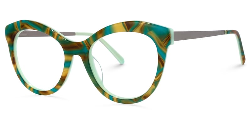 Mileva Cateye Green-Floral Glasses | Zeelool Glasses1