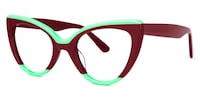 Claudette Cat Eye Burgundy Glasses4