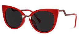 Jacqueline Cat Eye Red Sunglasses1