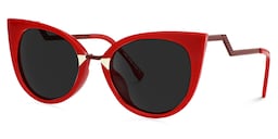 Jacqueline Cat Eye Red Sunglasses1