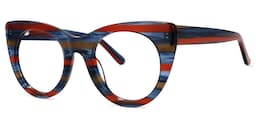 Aronia Cateye Blue-Red Glasses1