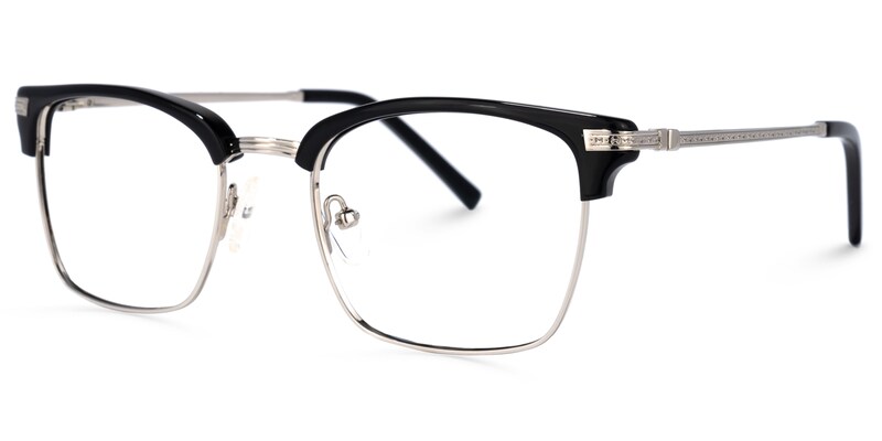 Simmons Browline Black Glasses | Zeelool Glasses1