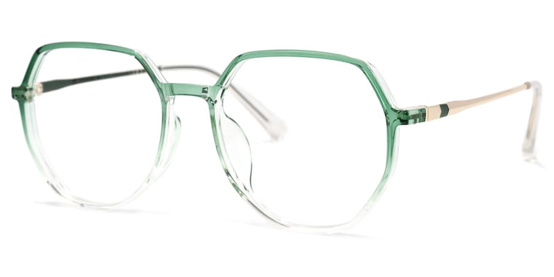Gonzalez Geometric Green Glasses | Zeelool Glasses1