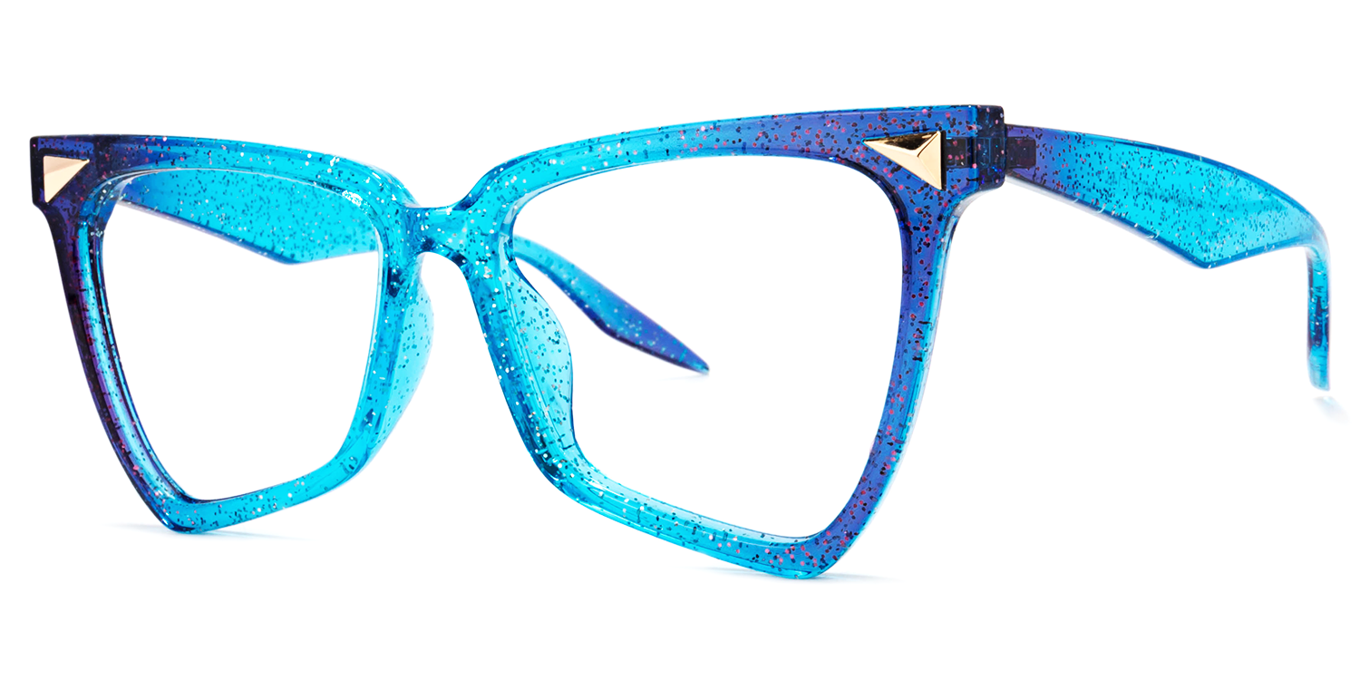 Cicely Geometrical Blue Eyeglasses | Zeelool Glasses4