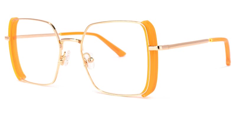 Joselyn Square Orange Glasses | Zeelool Glasses1