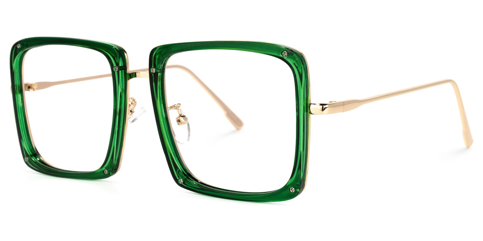 Ashe Square Green Glasses | Zeelool Glasses2