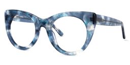 Starry Cateye Blue Glasses1