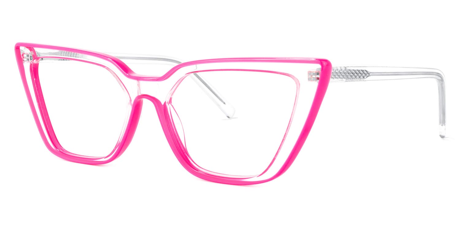 Yosef Cat-eye Bright-Pink Glasses2