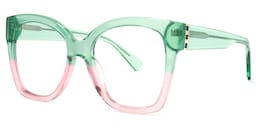 Tyson Square Green-Pink Glasses1