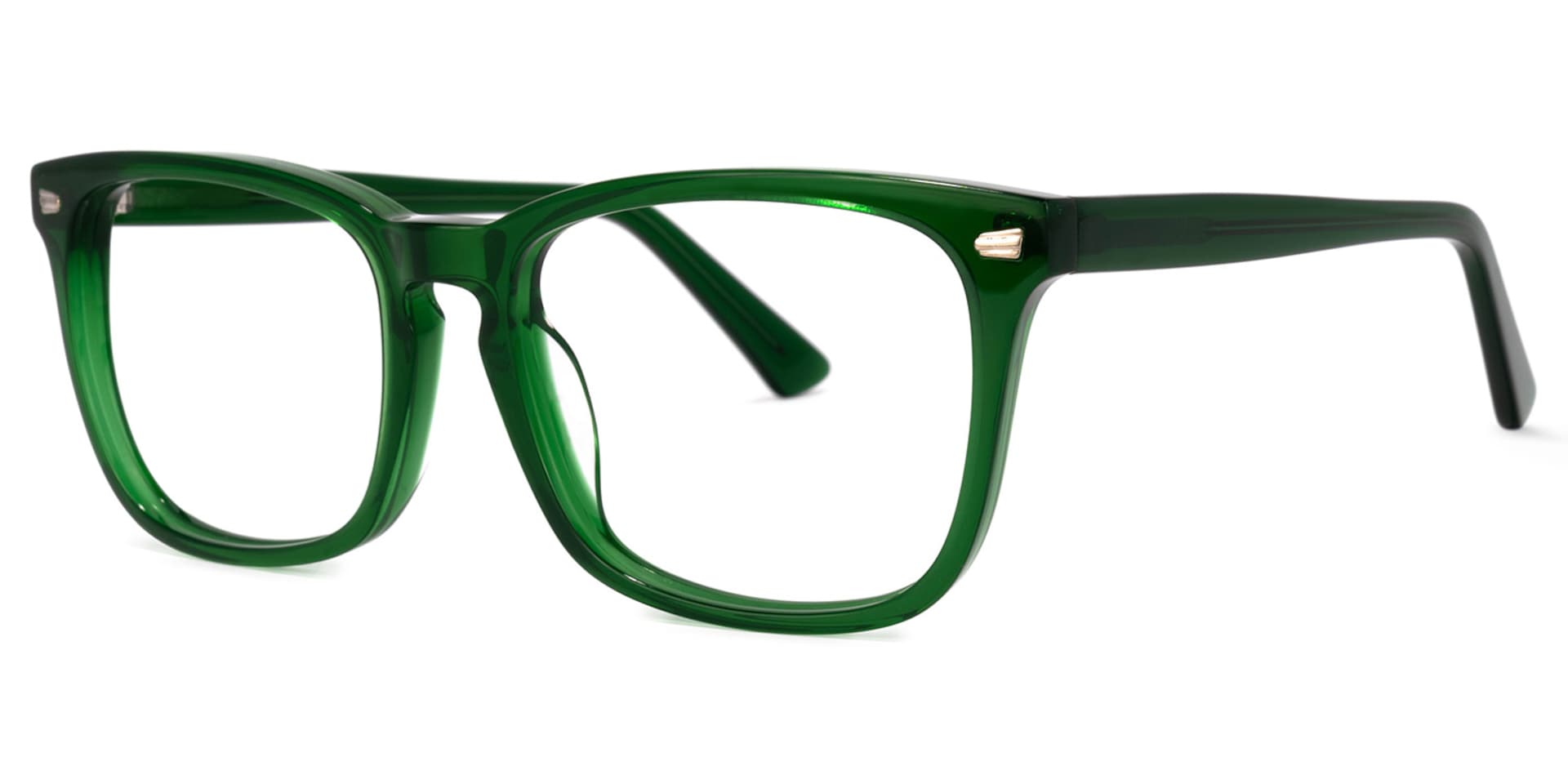 Noel Rectangle Dark-Green Glasses | Zeelool Glasses1
