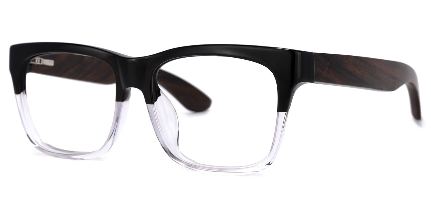 Atherbest Square Black-Clear Glasses | Zeelool Glasses1