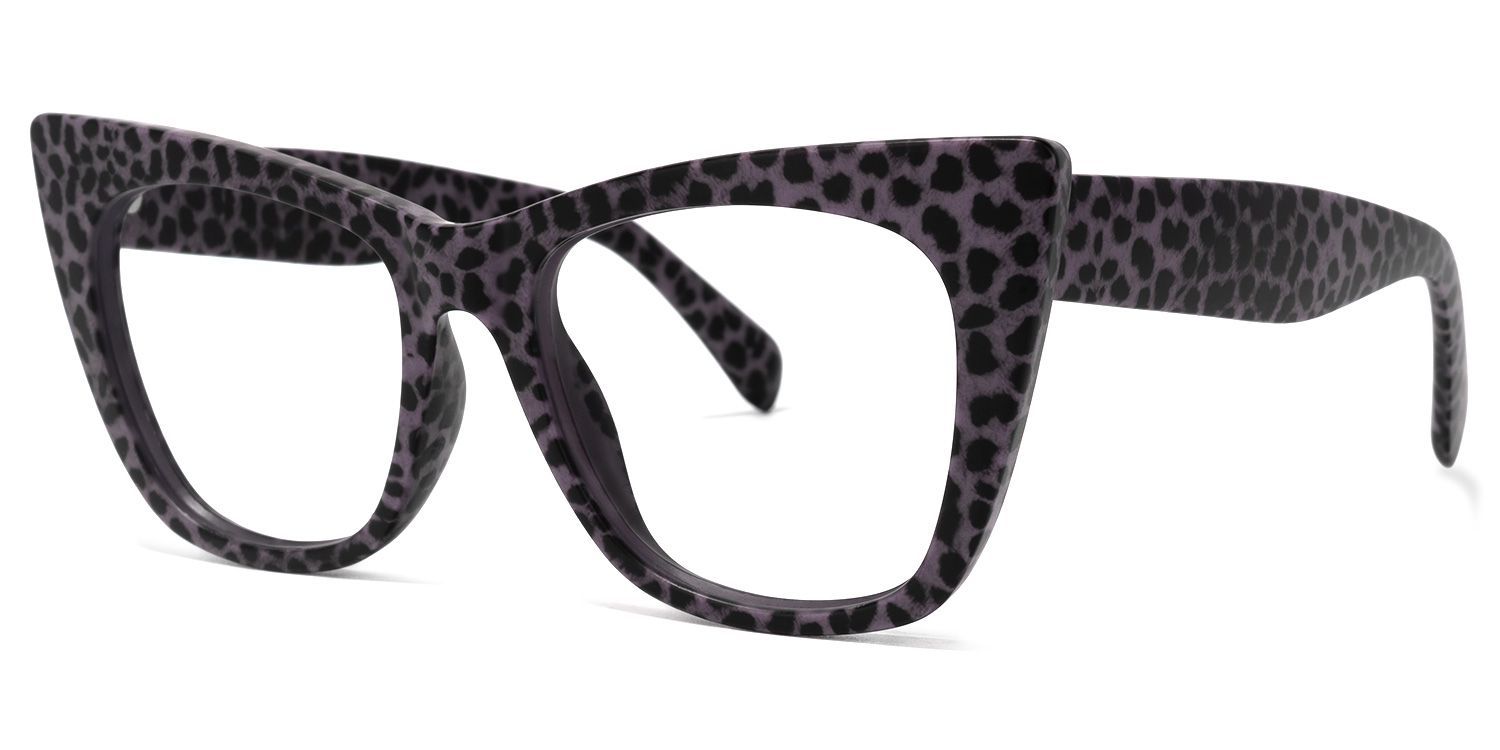 Fuller Cateye Purple-Leopard Glasses | Zeelool Glasses1