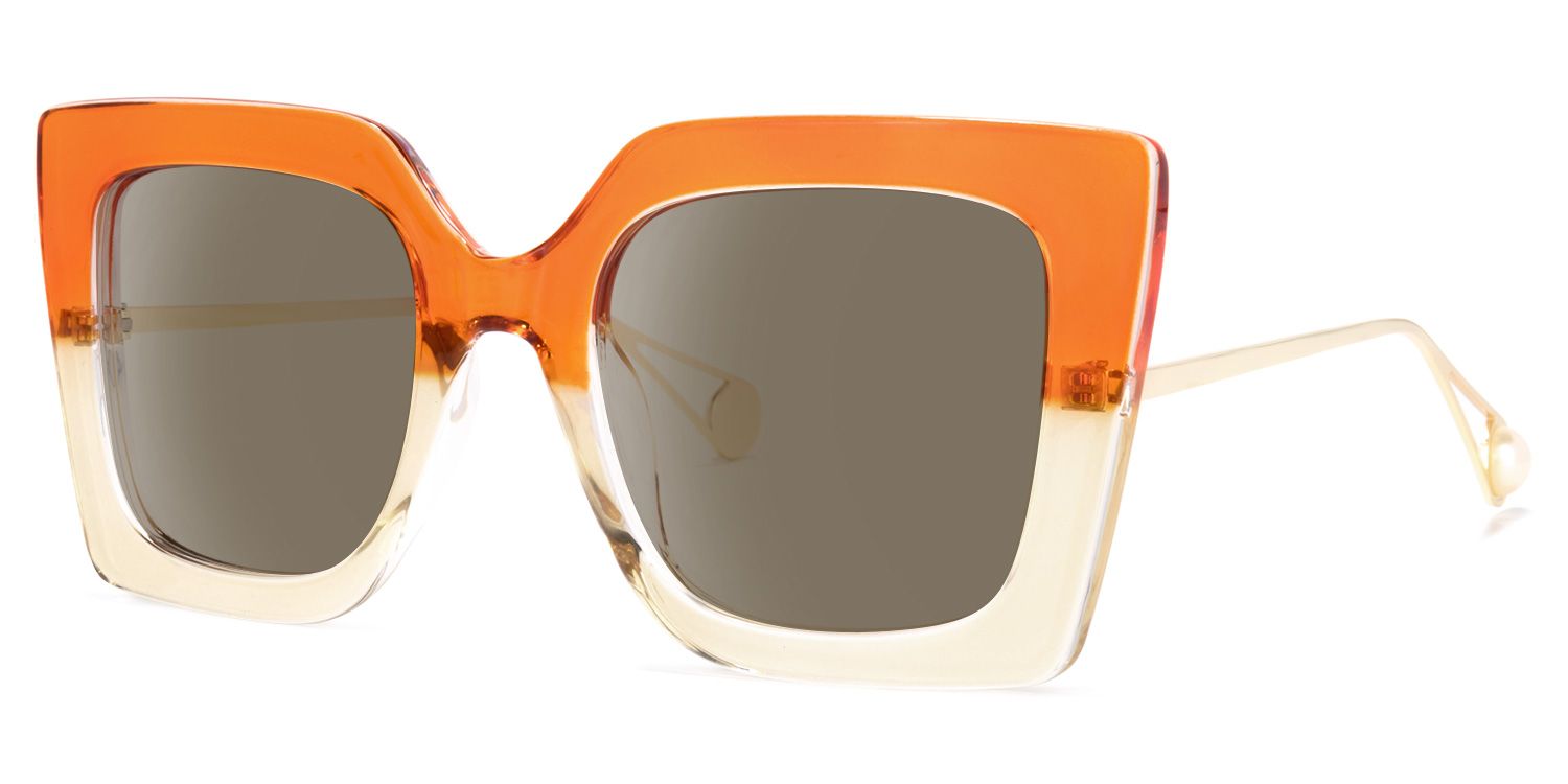 Qatar Square Orange Sunglasses | Zeelool Glasses1