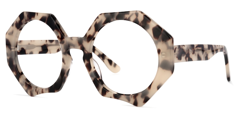 Hugh Geometric Light-Tortoise Glasses | Zeelool Glasses1