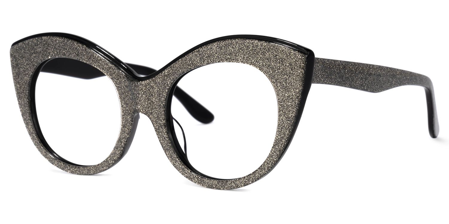 Rosemary Cateye Black-Silver Glasses | Zeelool Glasses1