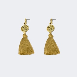 Vogue Bohemian Style Yellow Tassel Earrings1