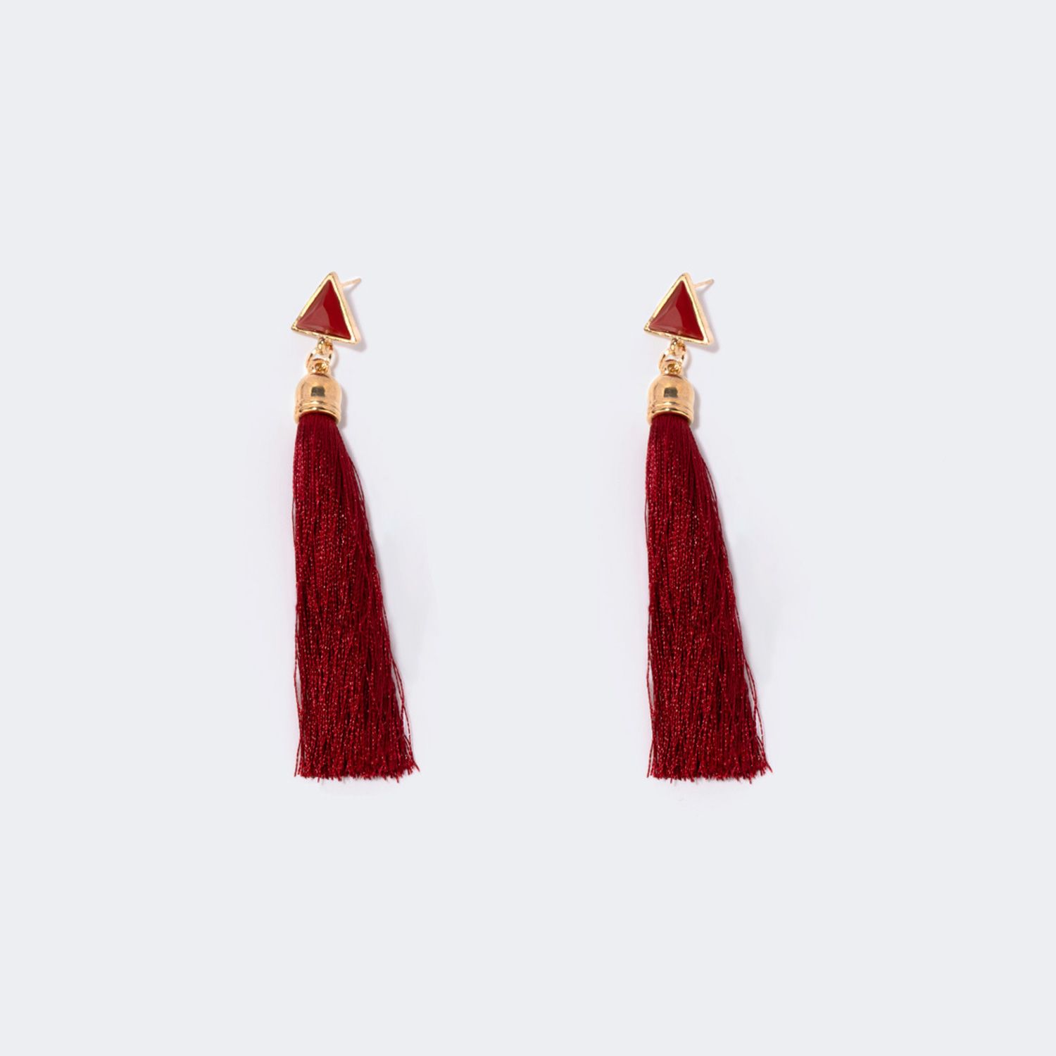 Vogue Bohemian Style Red Tassel Earrings | Zeelool Glasses1