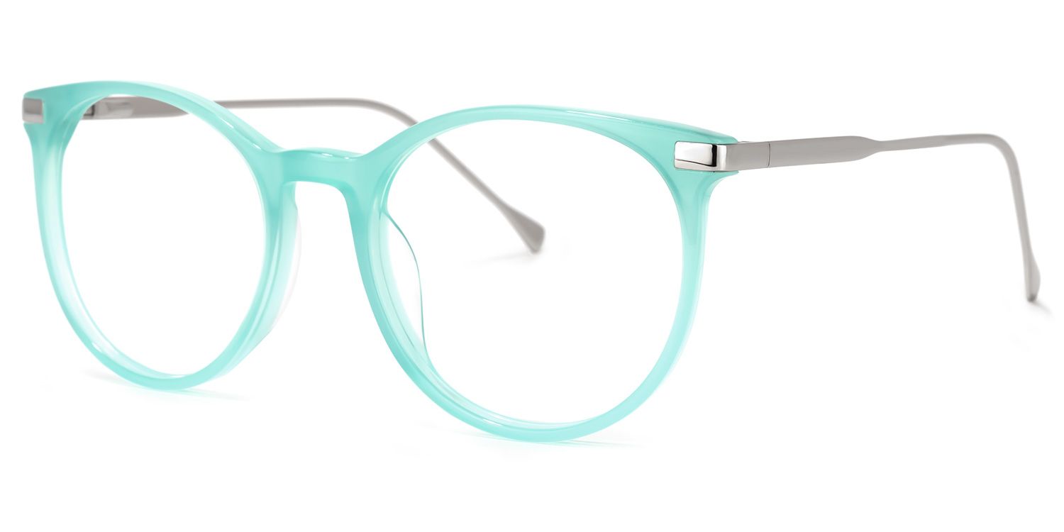 Lenid Round Light-Green Glasses | Zeelool Glasses1