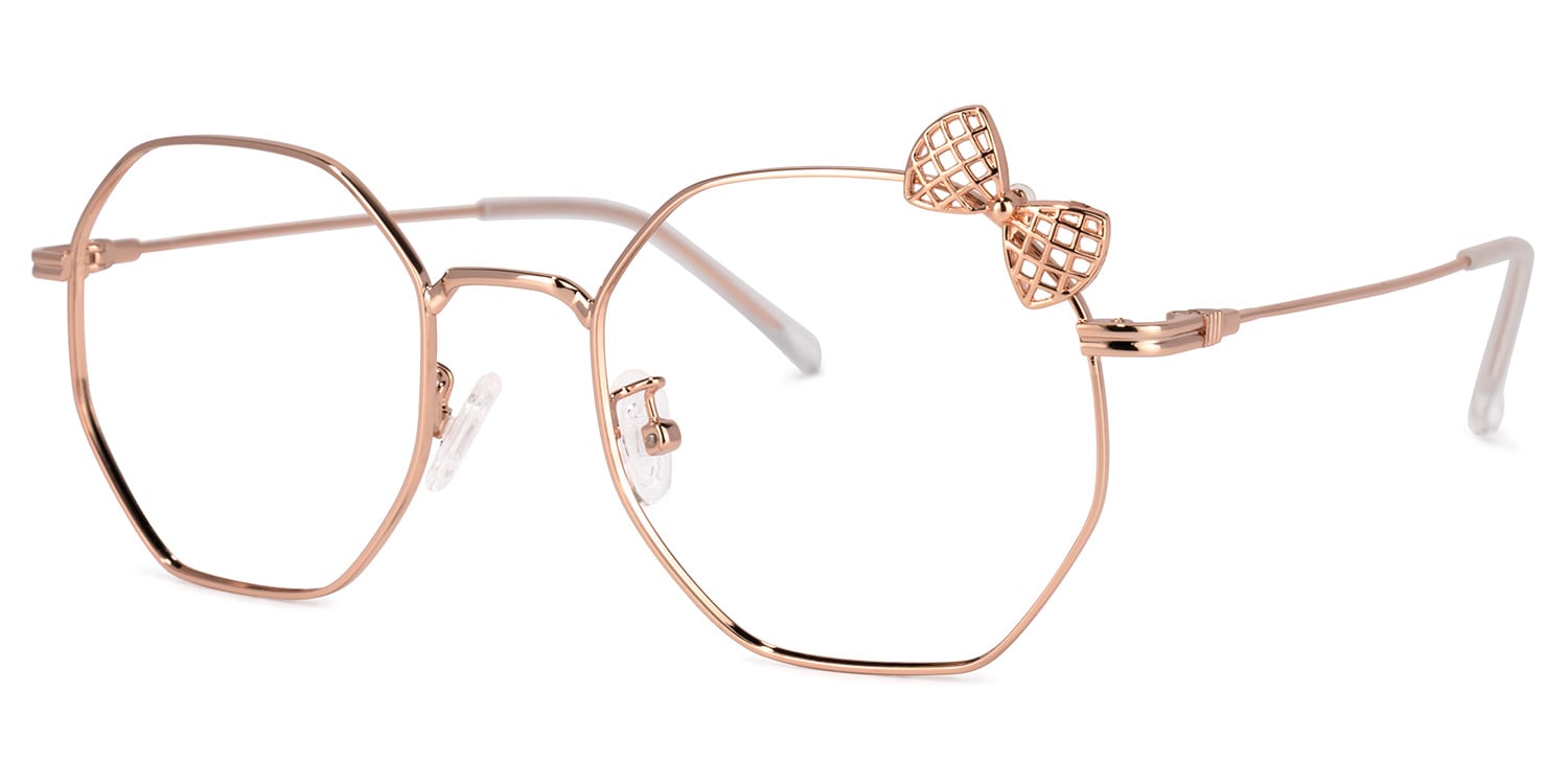 Kaitlyn Geometric Rose-Gold Glasses