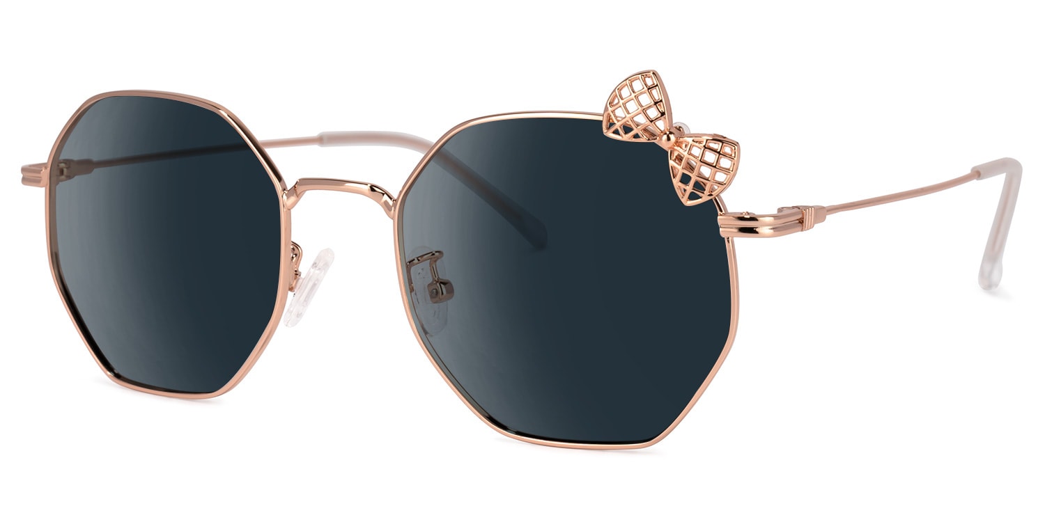 Kaitlyn Geometric Rose-Gold Sunglasses