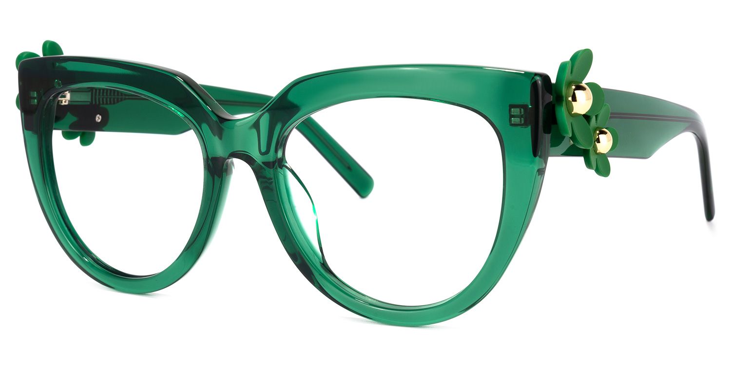 Miguel Cateye Dark-Green Eyeglasses for Women1