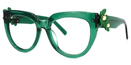 Miguel Cateye Dark-Green Glasses1