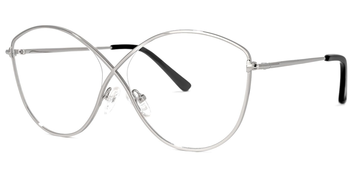Garcia Geometric Silver Glasses | Zeelool Glasses1