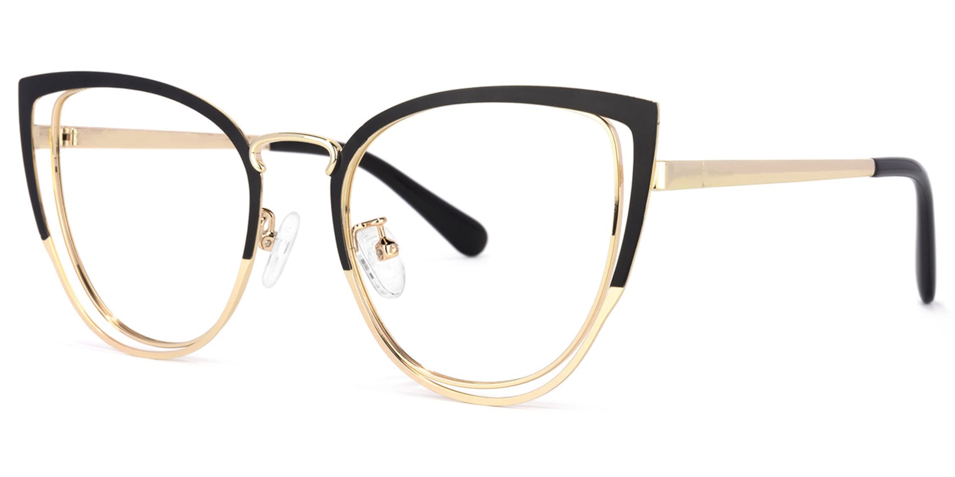 Harvey Cateye Eyeglasses with Black-Crystal Two-Tone Frame1