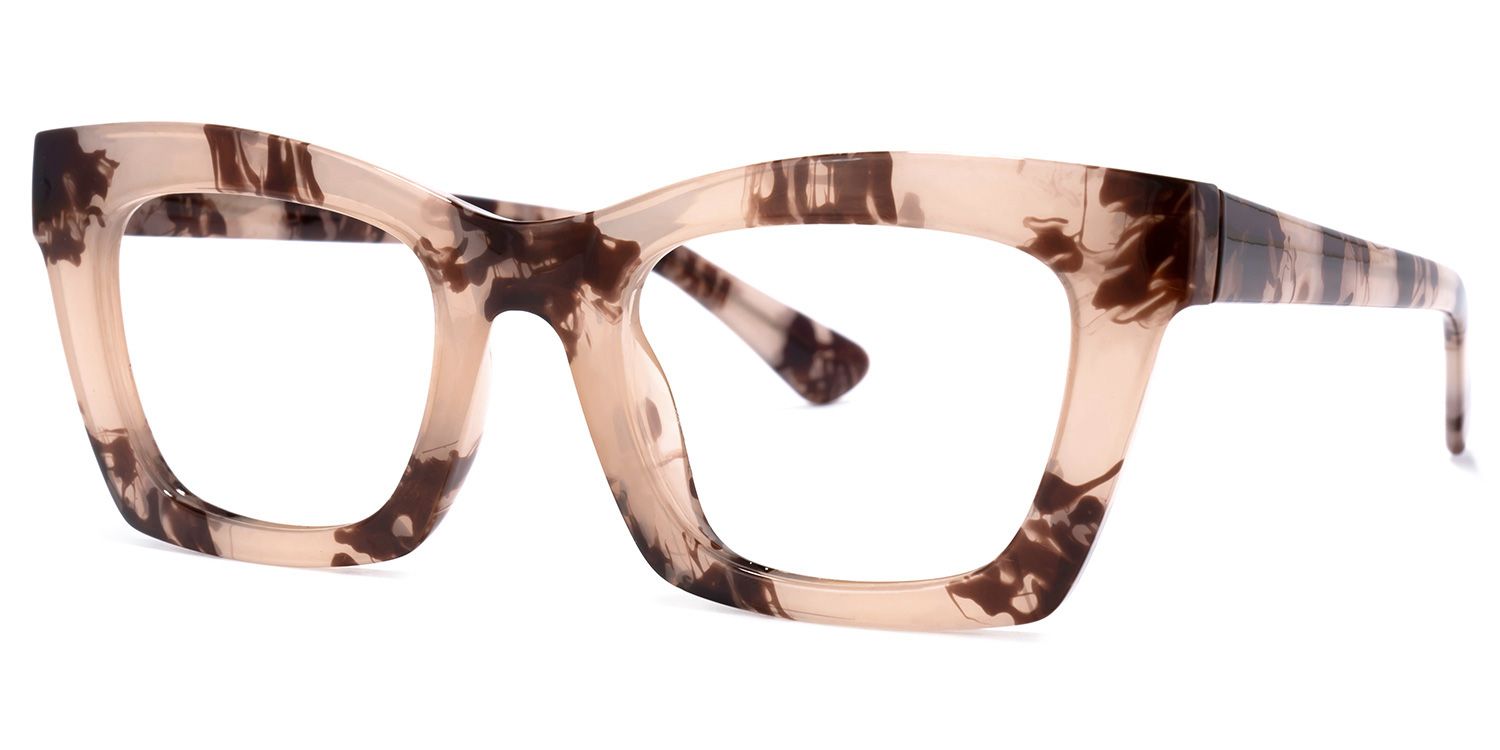 Vargas Square Pink-Floral Glasses | Zeelool Glasses1