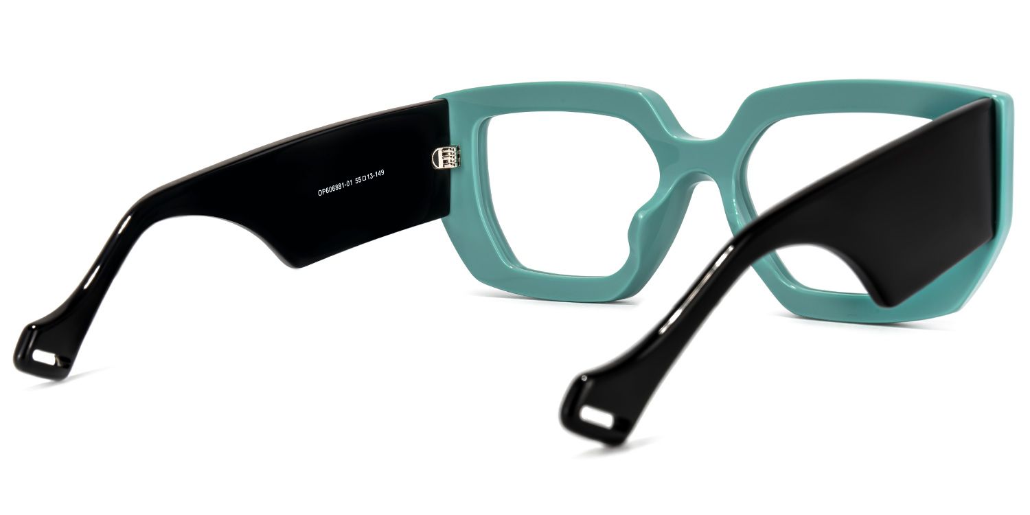 Reece Geometric Green Glasses | Zeelool Glasses3