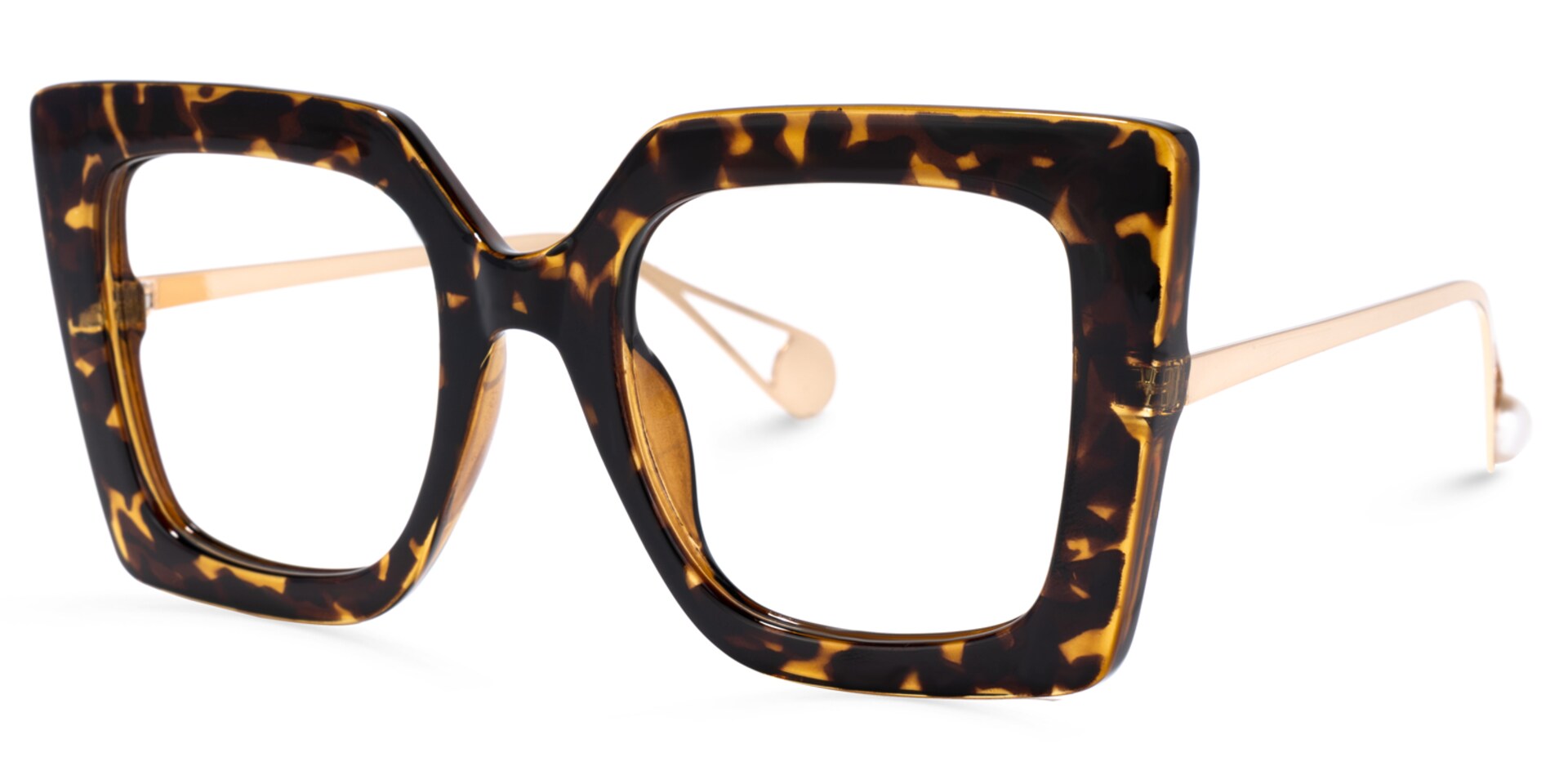 Qatar Square Tortoise-Gold Glasses | Zeelool Glasses1