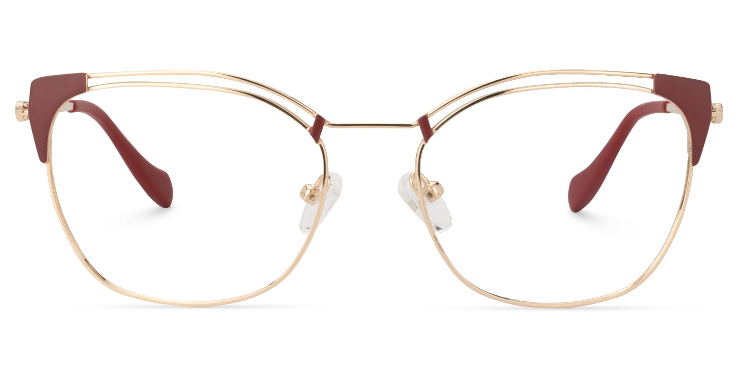 Square Dark-Red Glasses | Zeelool Glasses0