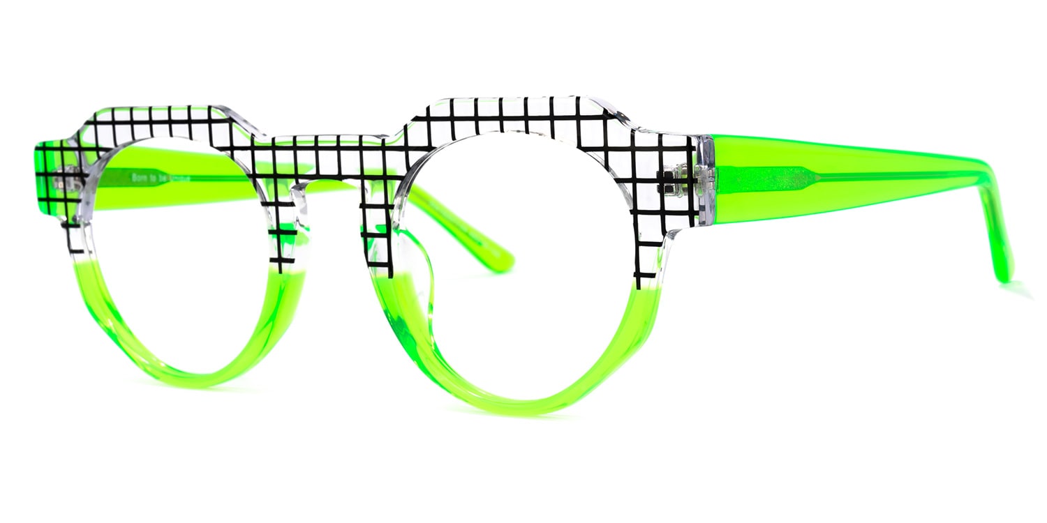 Karla Geometric Green Glasses1