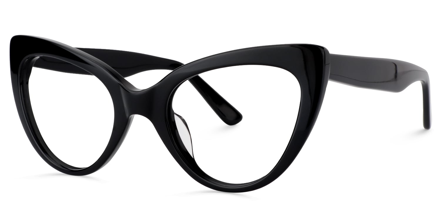 Claudette Cat Eye Black Glasses1