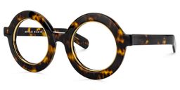 Calhoun Yellow Tortoise Round Glasses1