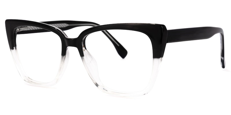 Baskin Square Black-Crystal Glasses | Zeelool Glasses1