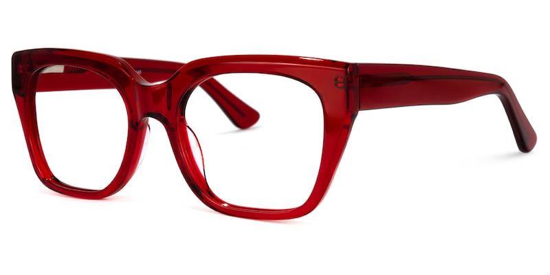 Braxton Square Red Glasses | Zeelool Glasses1