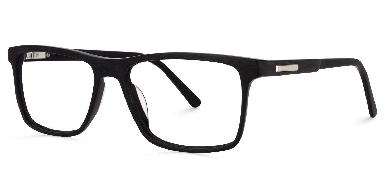 Daniel Rectangle Black Glasses | Zeelool Glasses1