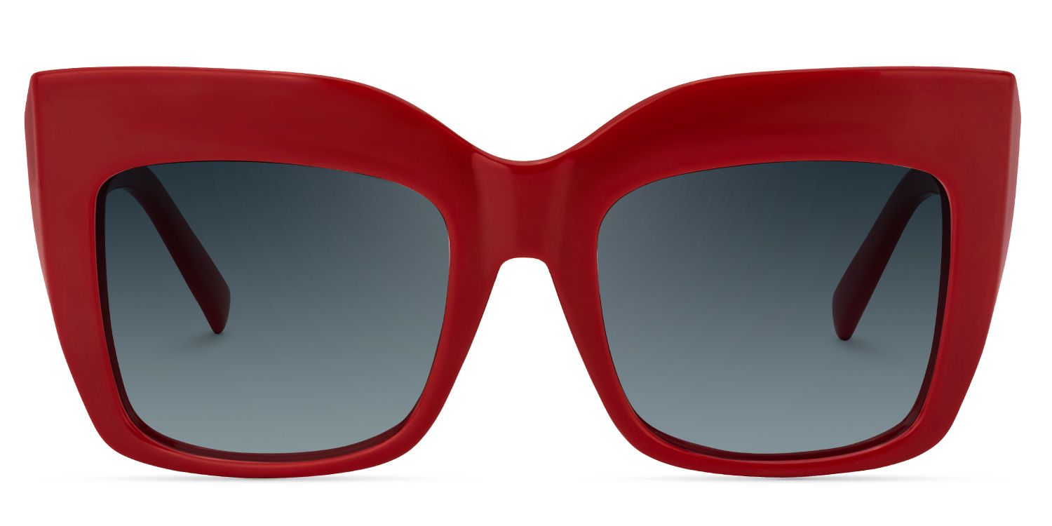 Alberta Square Style Red Frame Sunglasses | ZEELOOL0