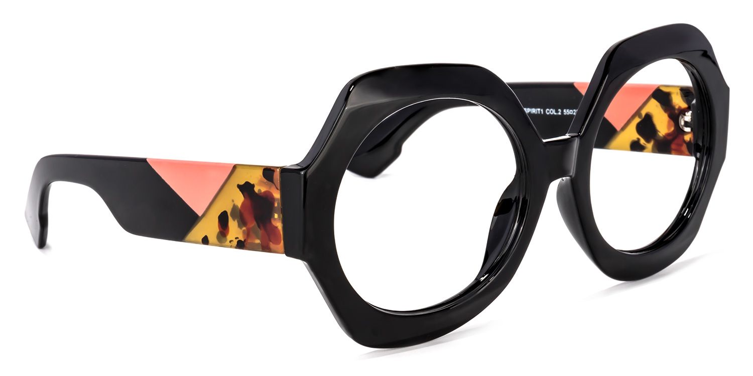 Geoffrey Geometric Thick Black Frame Glasses | ZEELOOL1