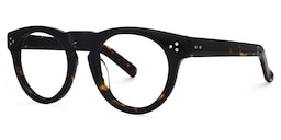 Malloy Round Black and Tortoise Glasses1