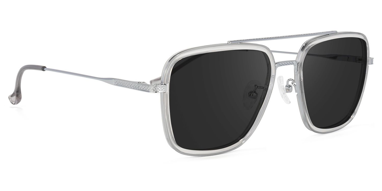 Nayeli Aviator Gray-Silver Sunglasses | Zeelool Glasses2