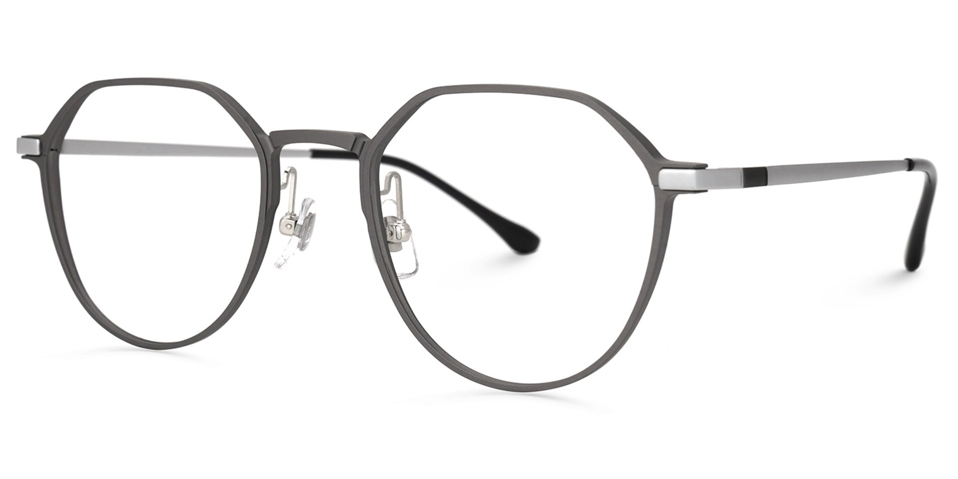 Boles Geometric Light-Grey Glasses | Zeelool Glasses1