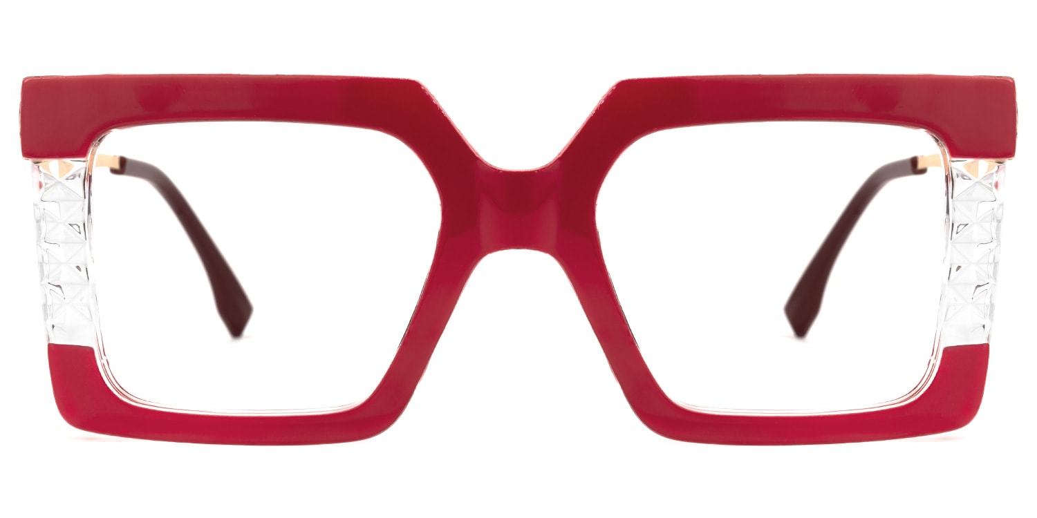 GISELの Gashi Square Red Glasses | Zeelool Glasses
