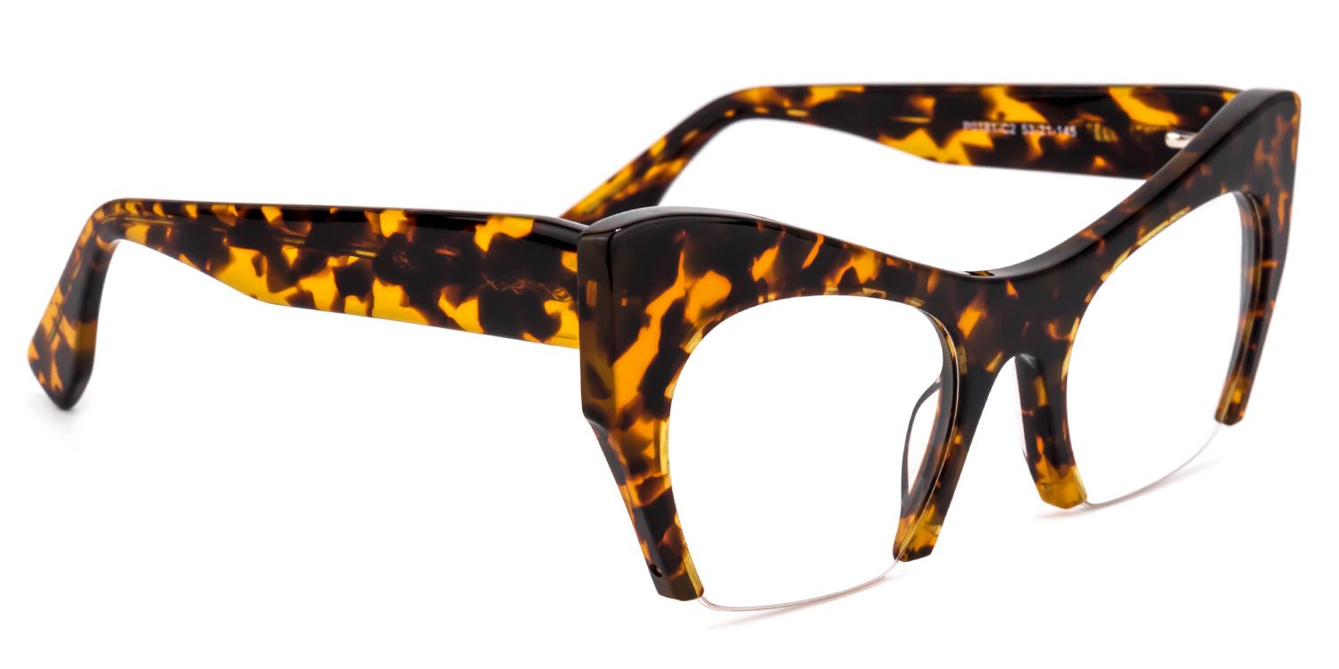 Kyle Cat Eye Yellow Tortoise Glasses | Zeelool Glasses1